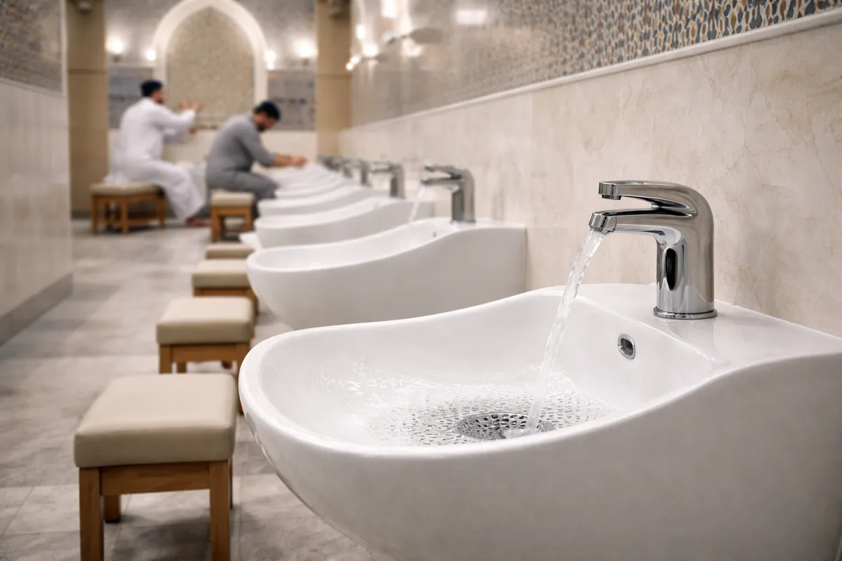 Quels sont les bénéfices des lavabos d'ablutions en céramique antibactérienne dans les mosquées